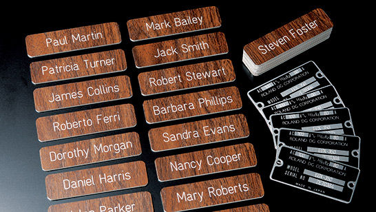 Name and Products Plates