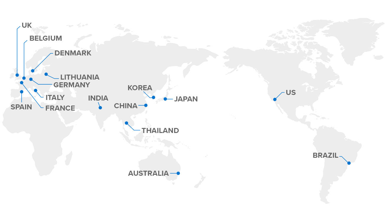 Globally expanding sales network