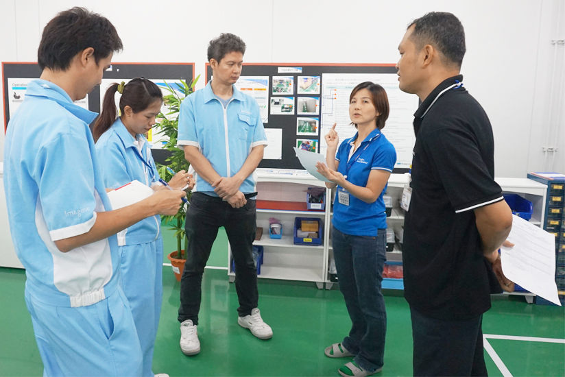 改善方法を話し合う従業員たち