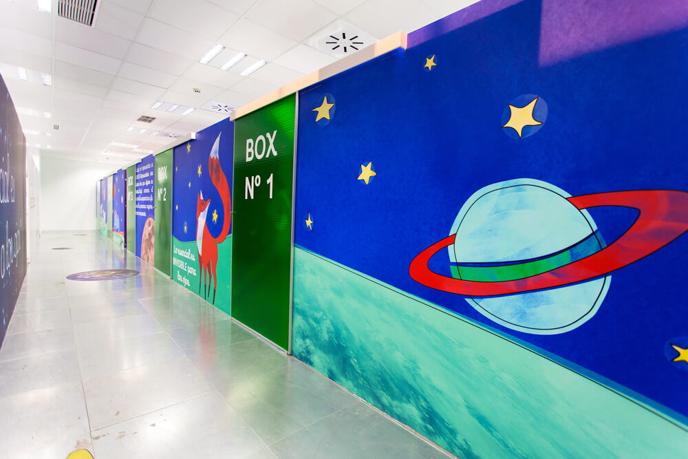 Vividly decorated wall