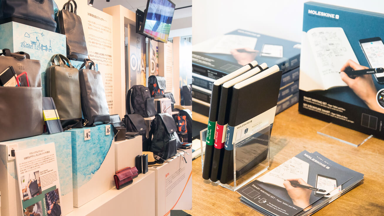 MOLESKINEのさまざまな最新ツールが展示されました