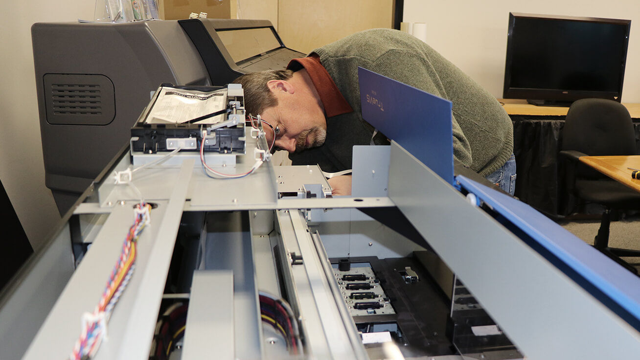 Joe House working on Roland DG products