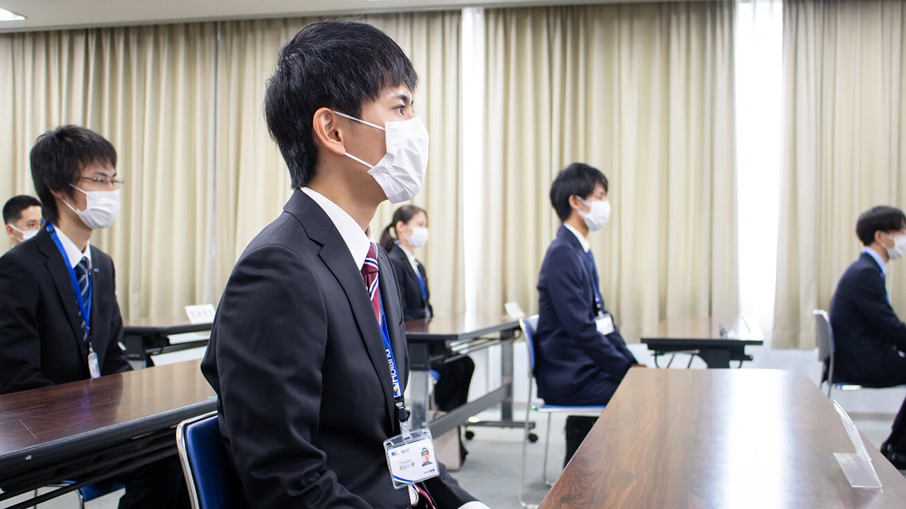 例年より短縮開催となった入社式。田部社長からのエールが新入社員の心に残ったそうです
