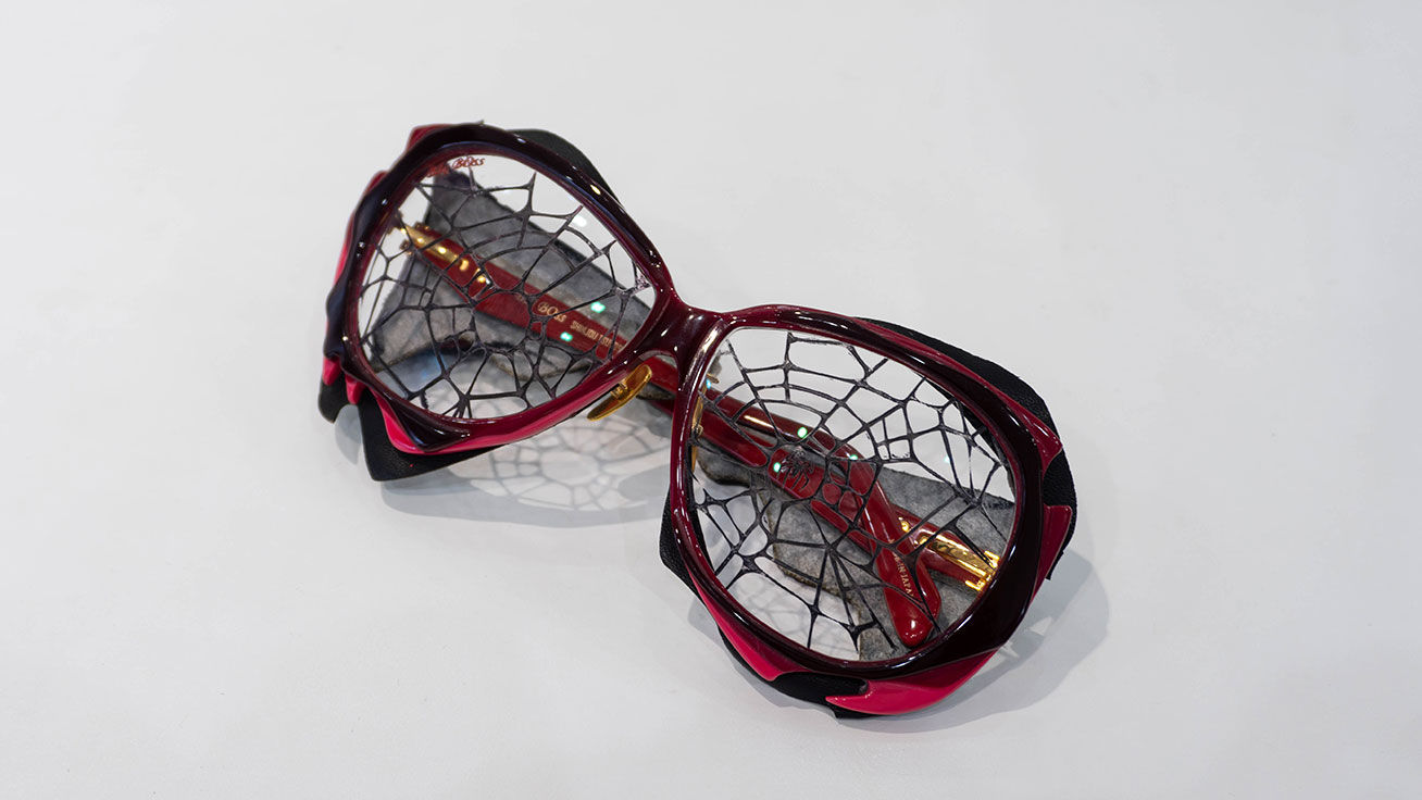 スパイダーマンのイベントのために作ったサングラス