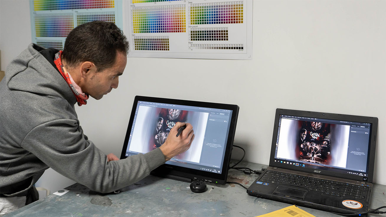 タブレットで描いたデザインをBN-20でプリント