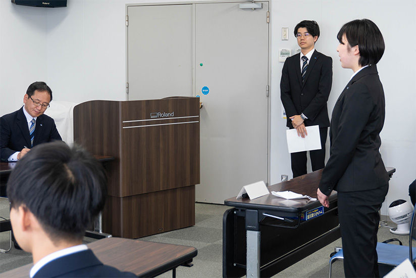 The new employees' speech