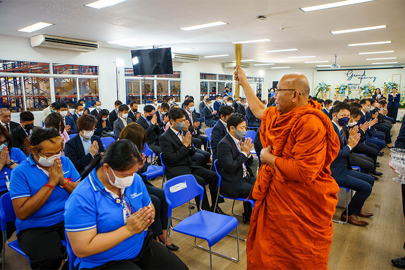 A commemorative ceremony at the Thai factory