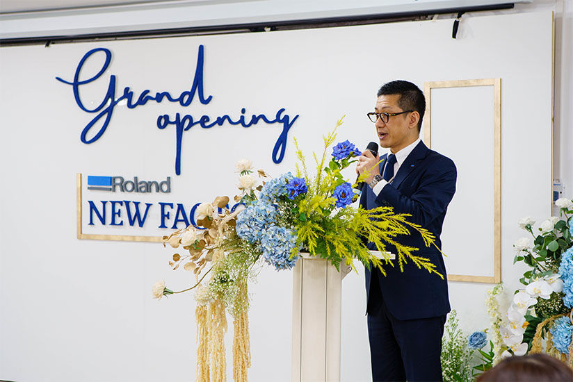 A commemorative ceremony at the Thai factory