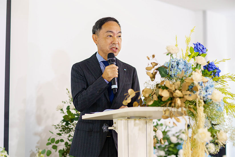 A commemorative ceremony at the Thai factory