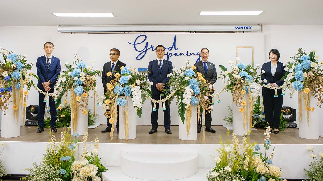 A commemorative ceremony at the Thai factory