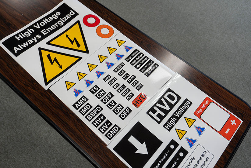 Racing car stickers