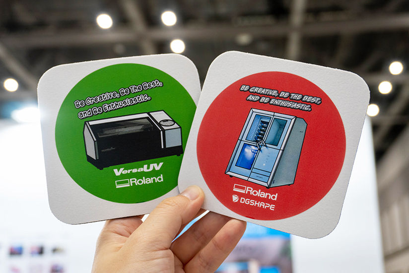 Coasters featuring illustrations of our products