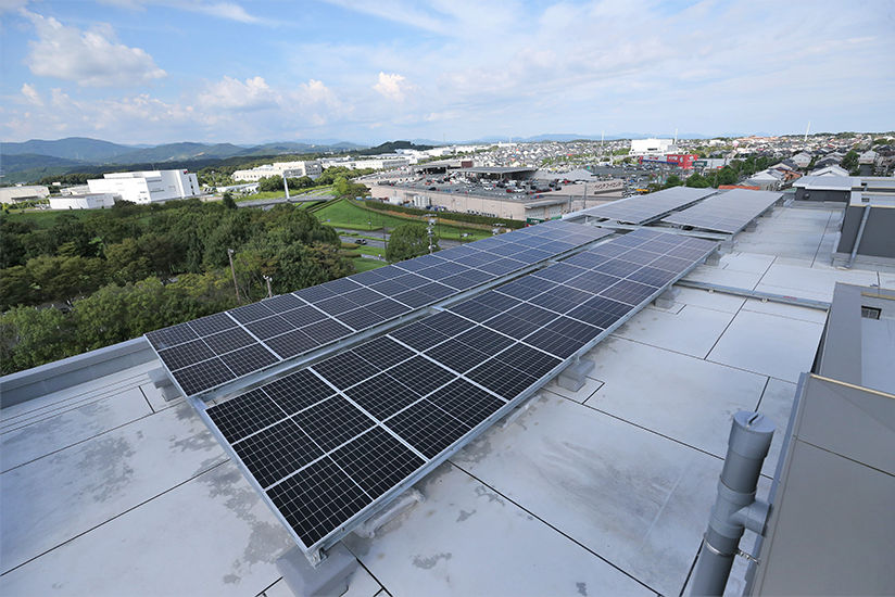 Solar panels on the rooftop