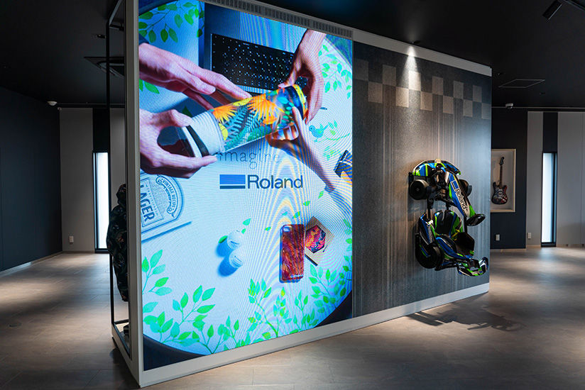 A large LED screen