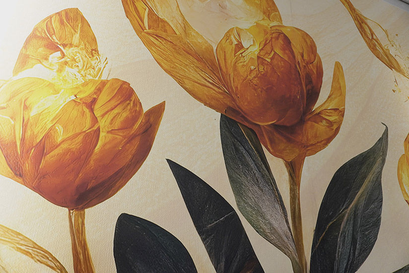 Color printing and embossed texture