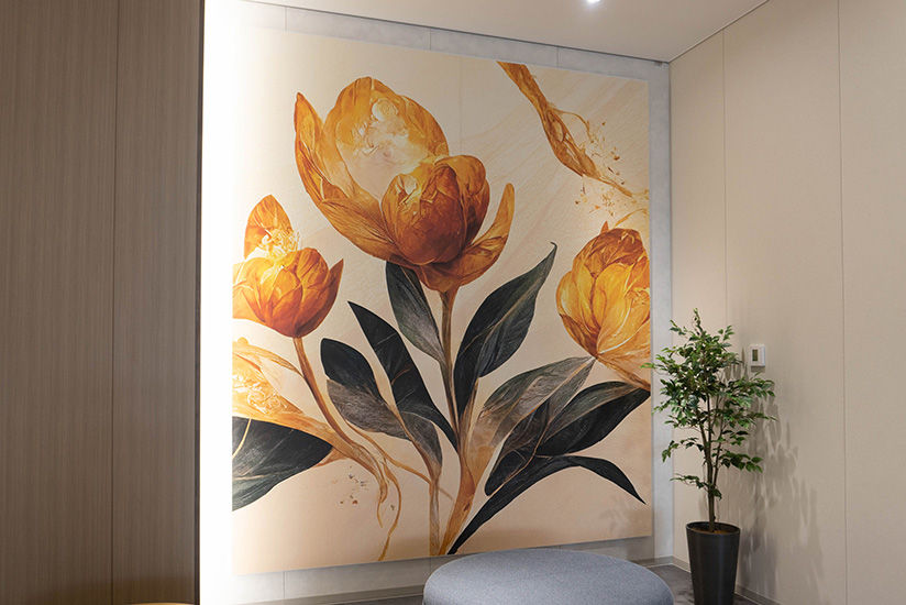 The largest work in front of the employee entrance