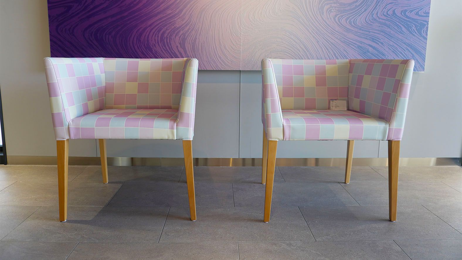 Chair with plaid print