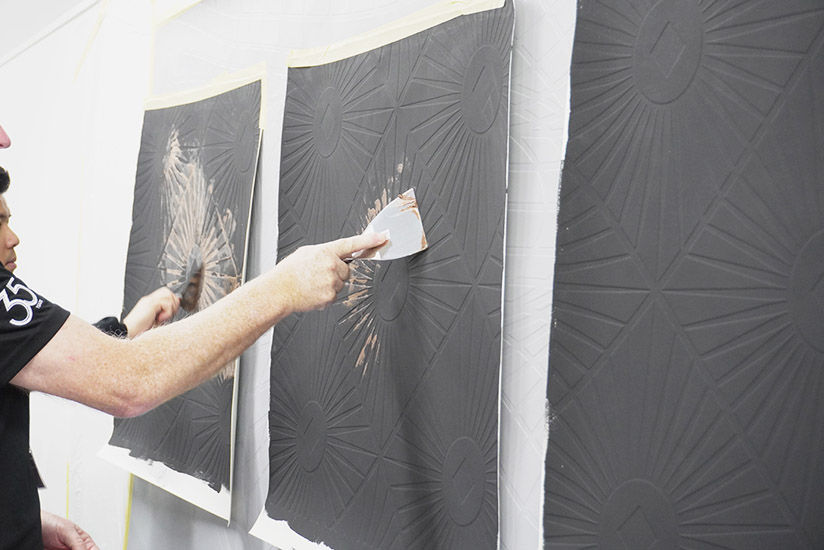 Hand painting printed wallpaper