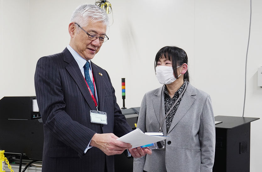 Employee who created the original design with the ambassador