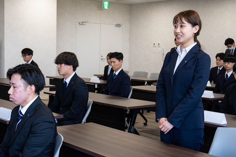 The new employees' speech