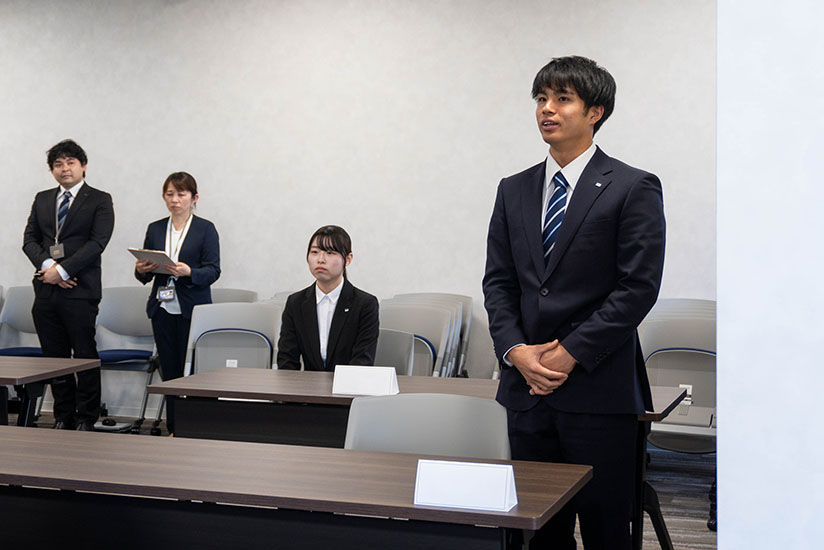 The new employees' speech