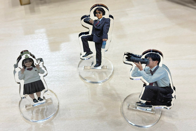 Acrylic stands made by students