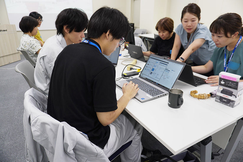 Participants collaborating