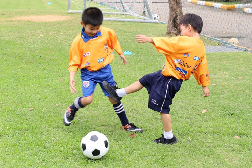 Children enjoying soccer activities