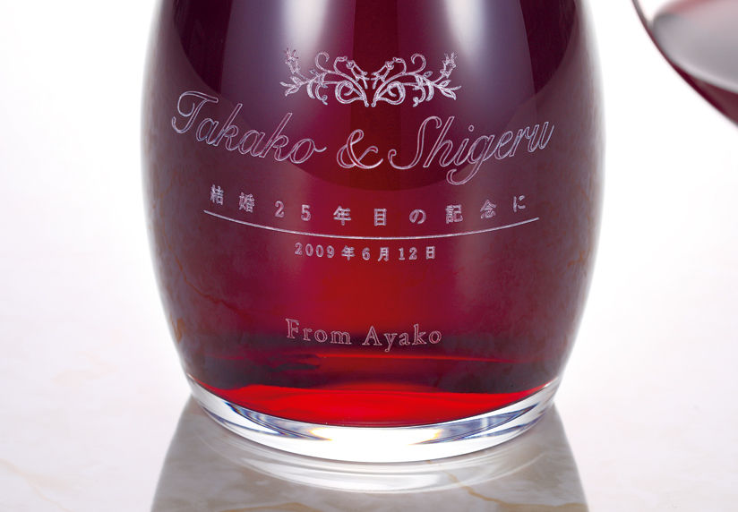 ガラス製品への彫刻
