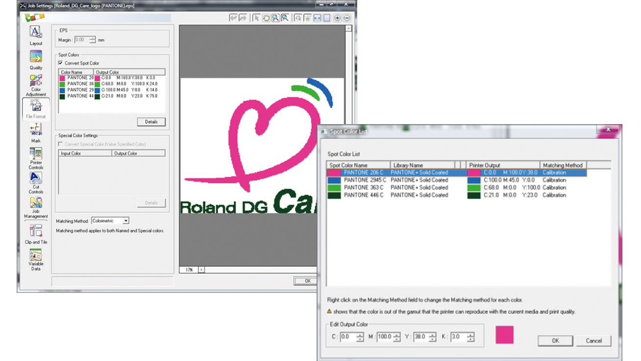 Roland VersaWorks画面