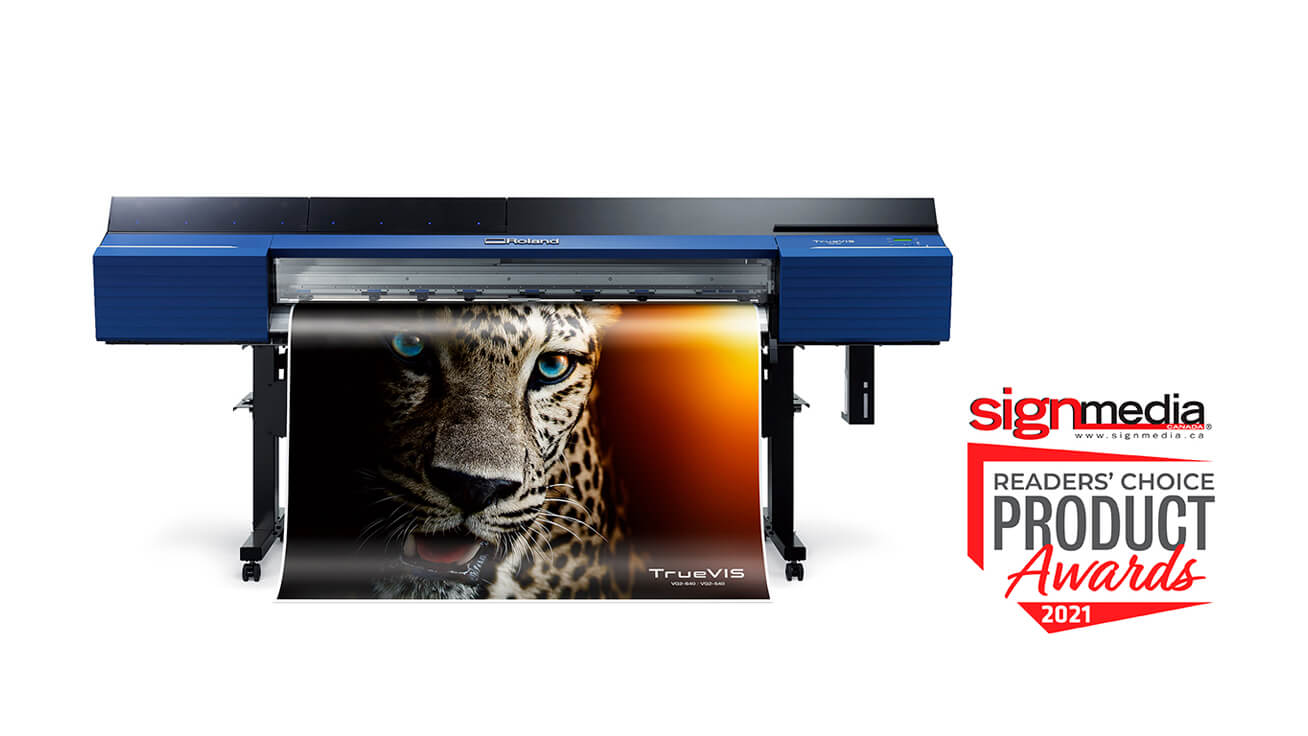 Roland DG TrueVIS VG2 Series Printer/Cutters Win 2021 Sign Media Canada Readers’ Choice Award
