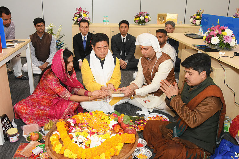 Traditional Indian prayer ritual