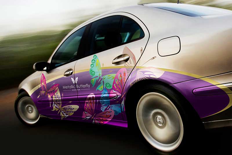 vehicle metallic ink graphics