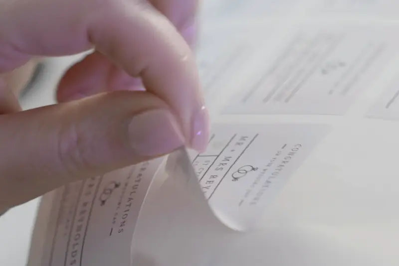 A close-up of a person's hand holding a piece of paper