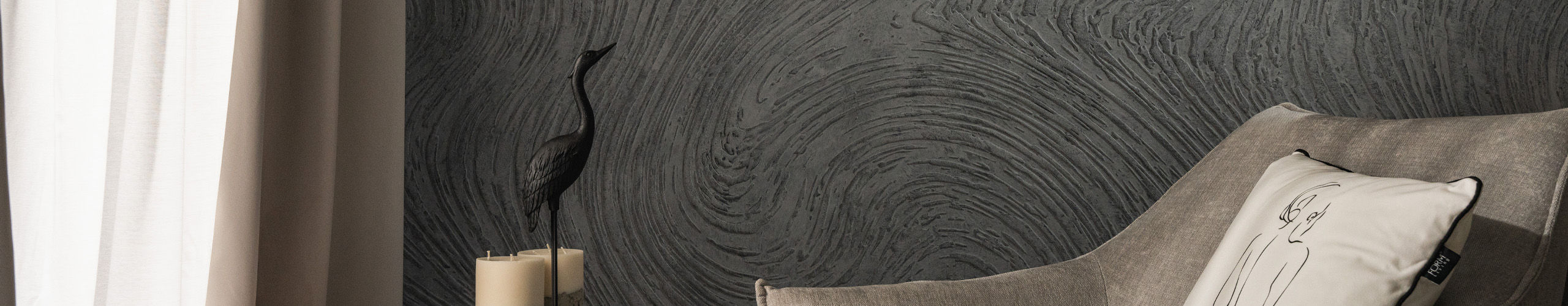 Dimense textured wallpaper in a home