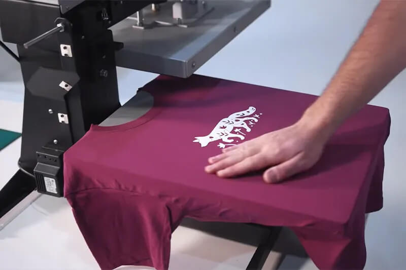 Heat pressing a tshirt
