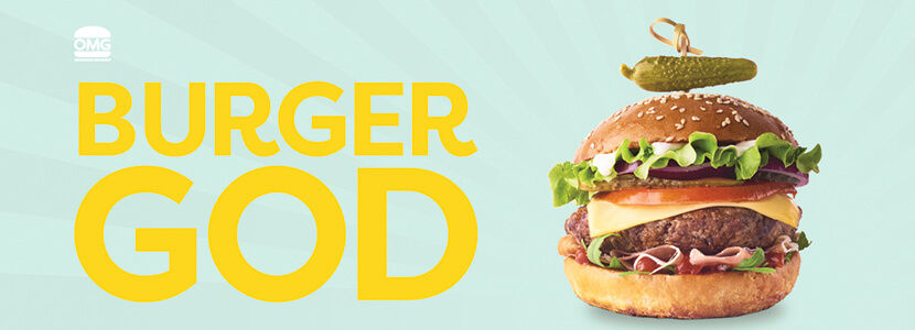 Printed burger advertisement