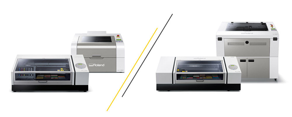 VersaUV LEF printer with LV series engravers