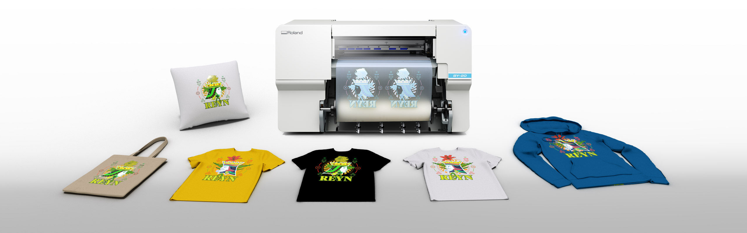 BY-20 Printer surrounded by applications
