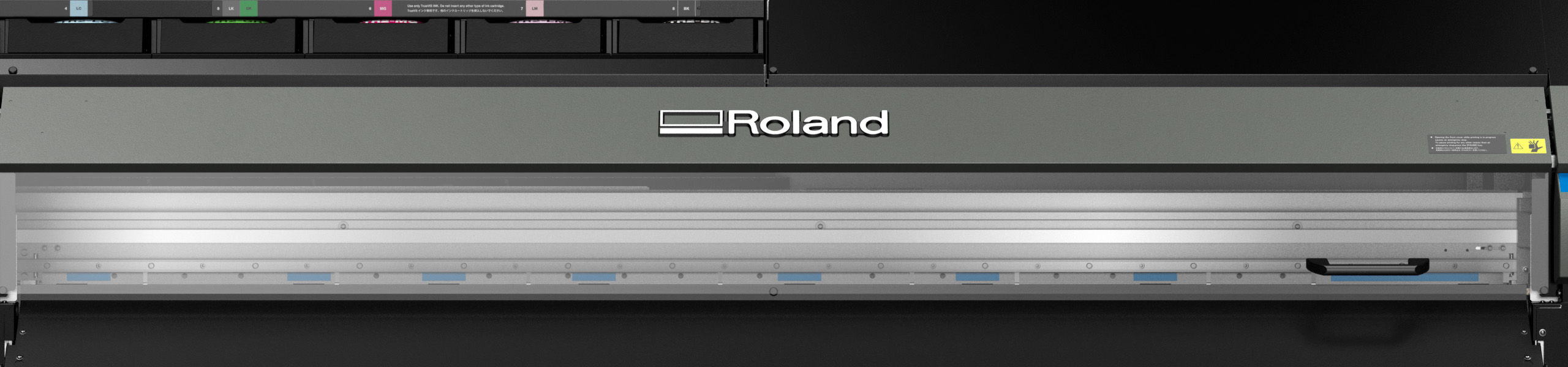 Close up of printer and logo