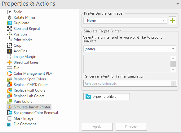 Target printer simulation Ergosoft Roland DG Edition 3