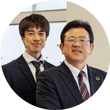 （左）K-STEAM類型部長　平原 豪人 様（右）校長　山口 健治 様