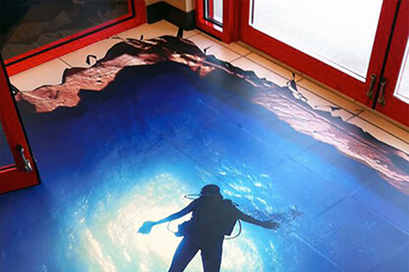 Special effect vinyl floor graphics