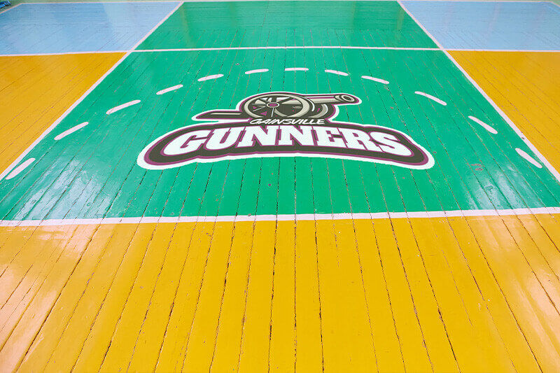 Sports and recreation vinyl floor graphics