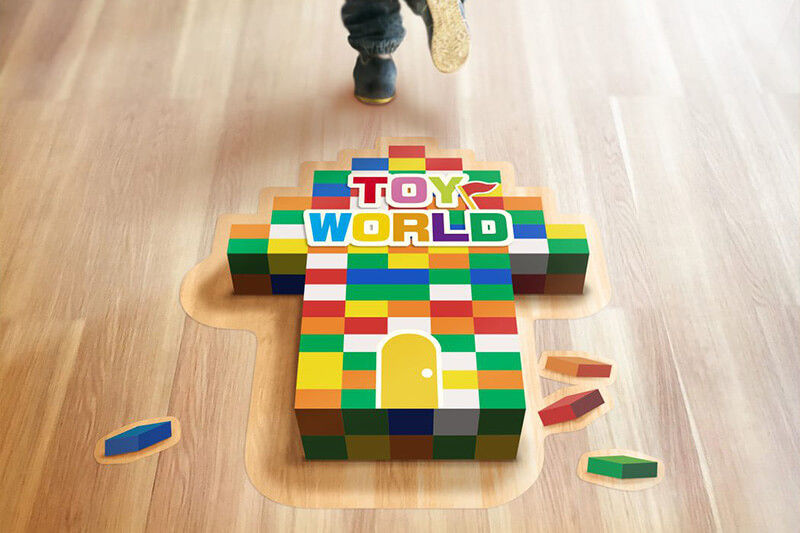 لافتات أرضية لتوجيه العملاء إلى المحلات التجارية