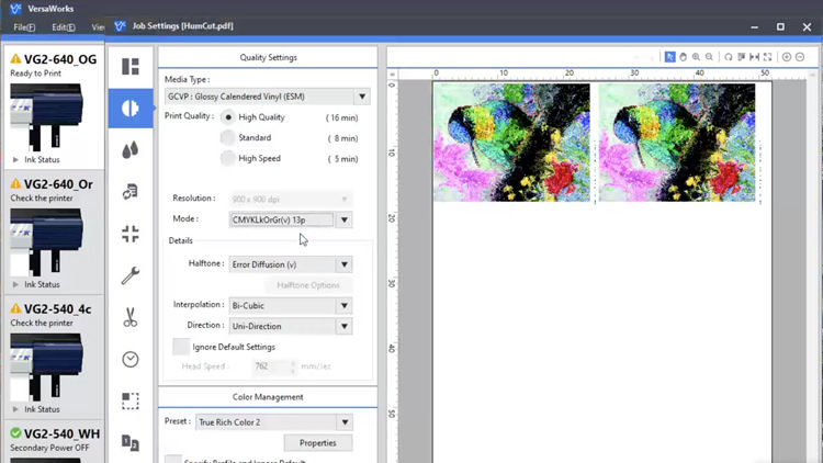Image in versaWorks 7