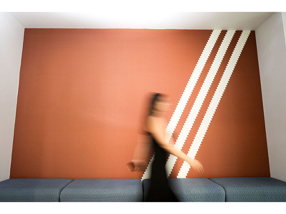 ADIDAS store wall decor printed with Dimensional Surface Printer