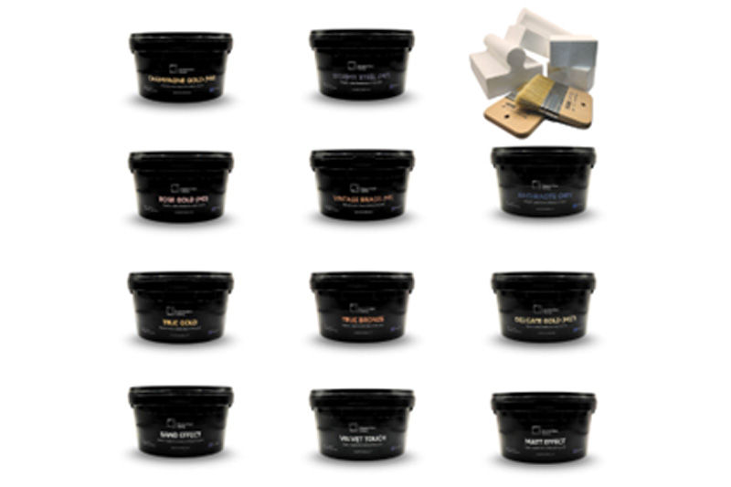 Special-effect paint containers and tools that make up the DS-KIT-EPT kit