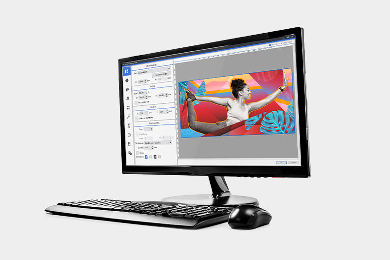 Computer screen showing the VersaWorks 6 Multifunctional RIP Suite software