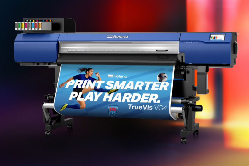 Banner displaying the new TrueVIS VG4 Series printer
